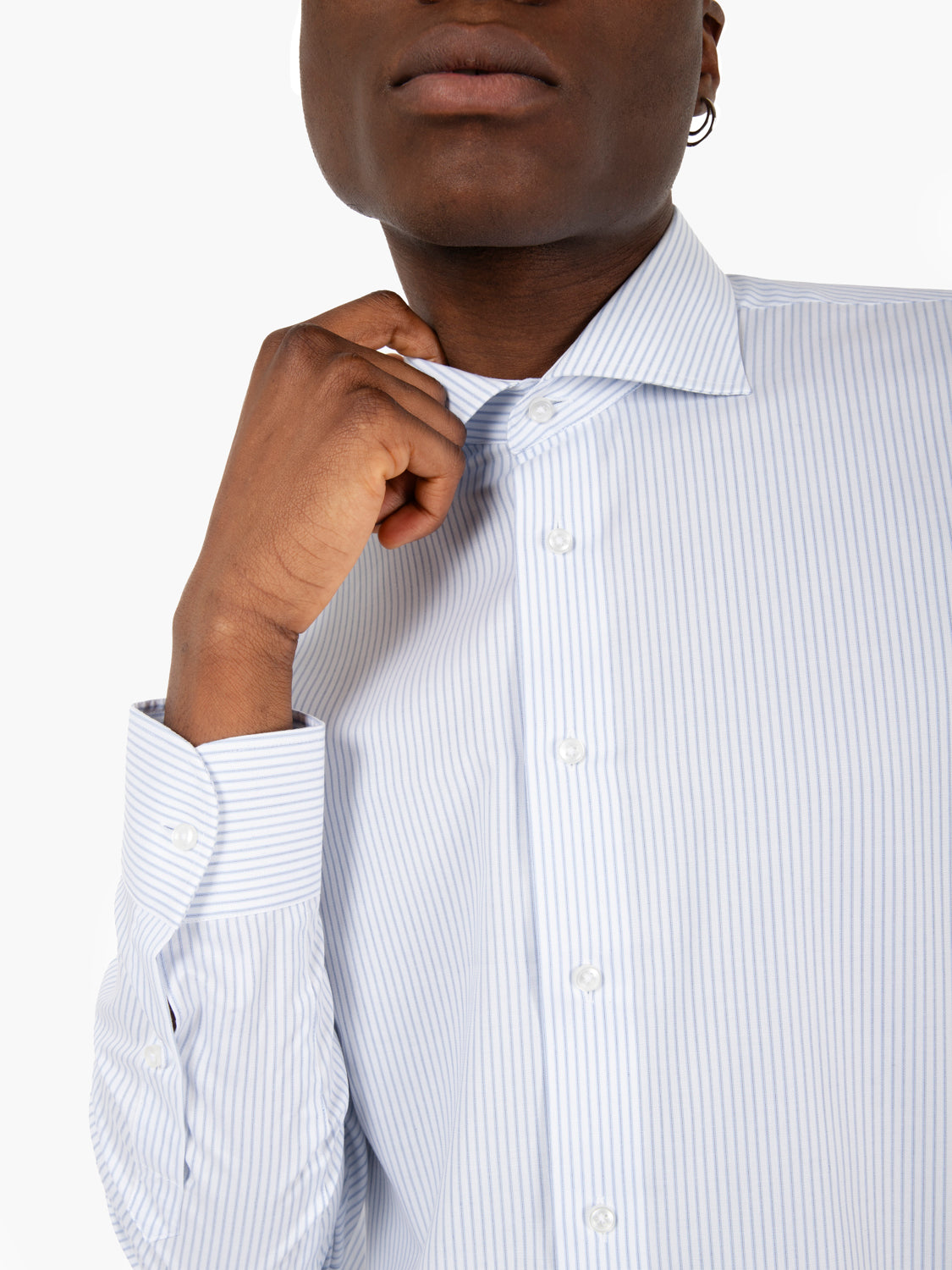 Camicia no iron microriga azzurro