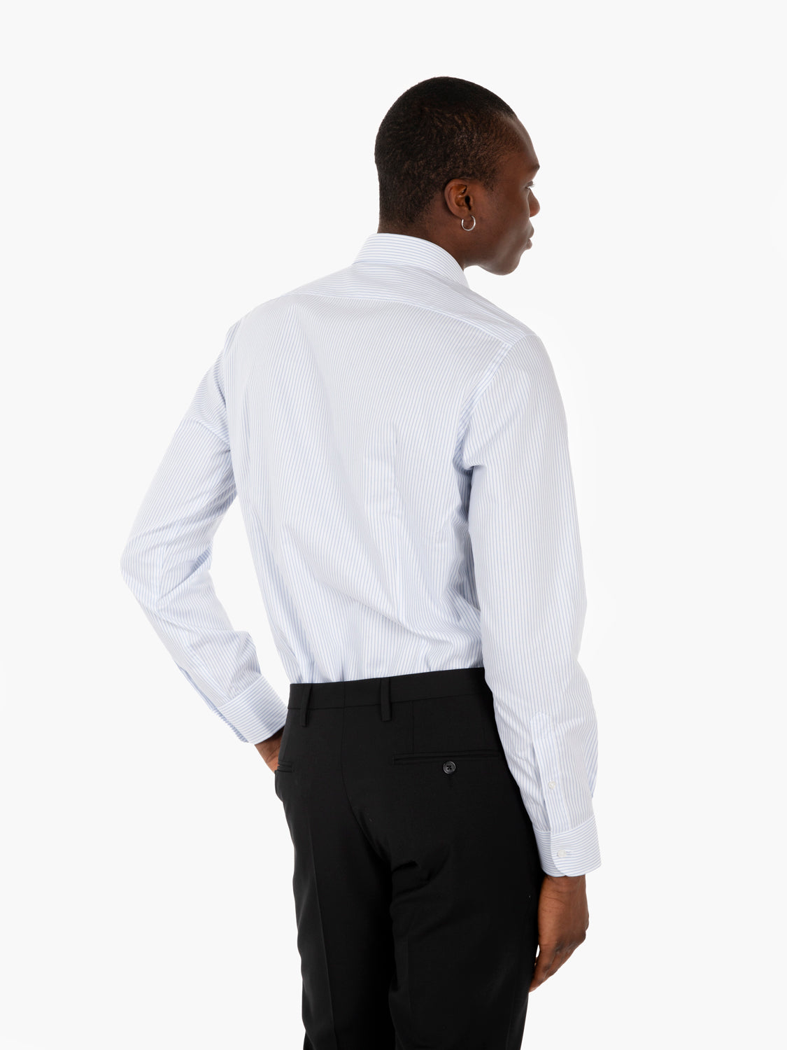Camicia no iron microriga azzurro