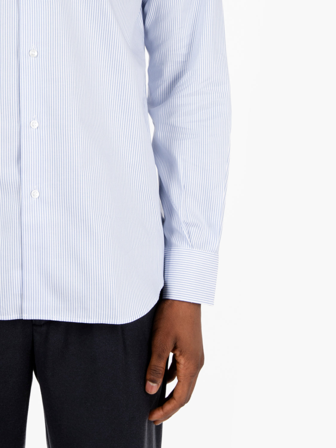 Camicia Oxford a righe bianche / azzurre
