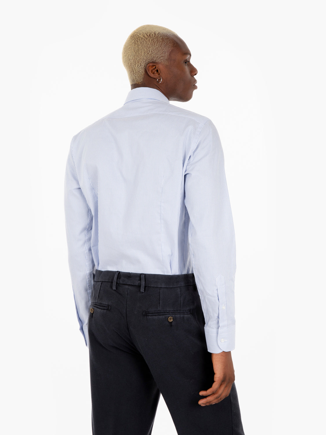 Camicia Oxford a righe bianche / azzurre