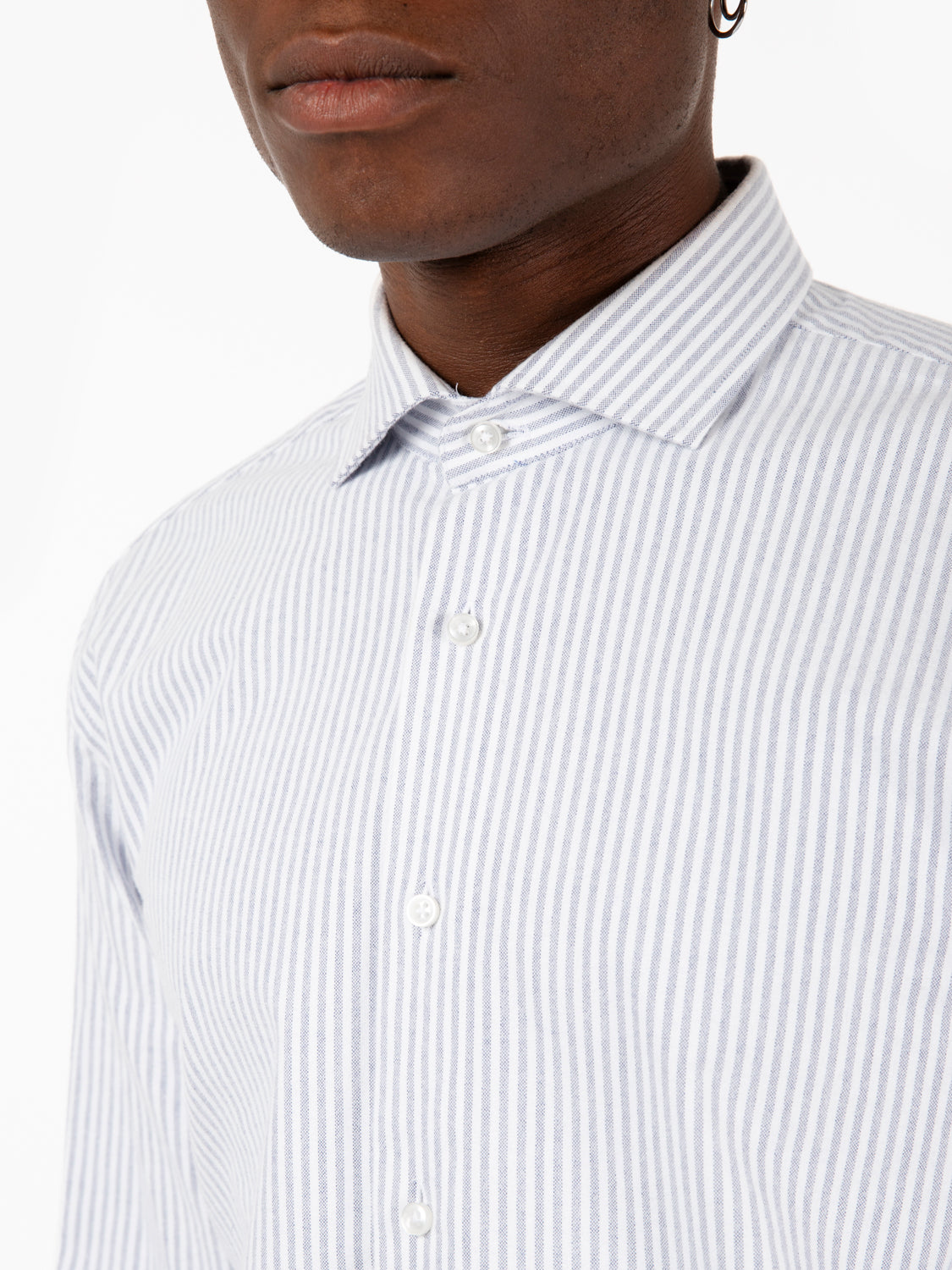 Camicia Oxford a righe grigia / bianca