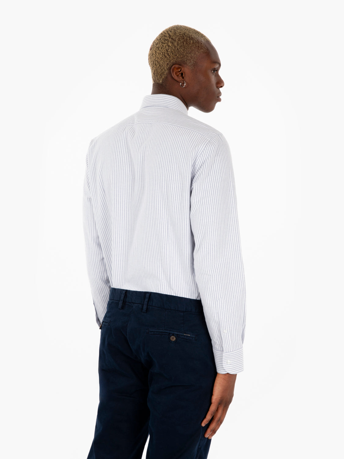 Camicia Oxford a righe grigia / bianca