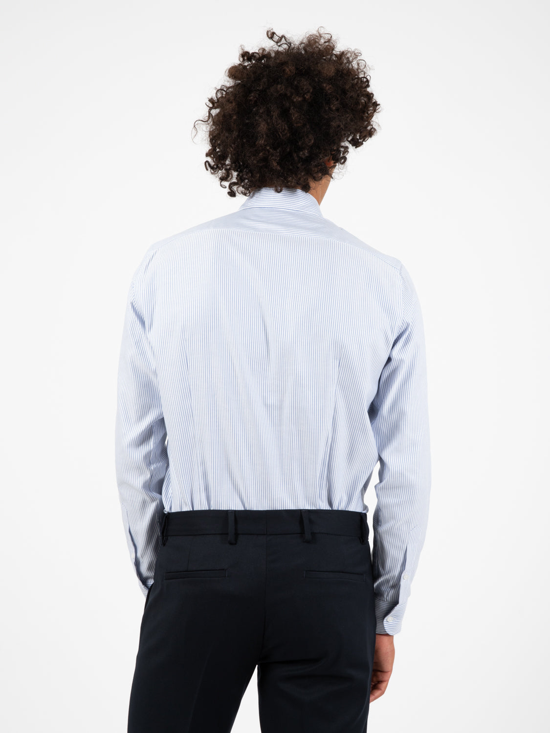 Camicia Oxford a righe bianco / azzurro