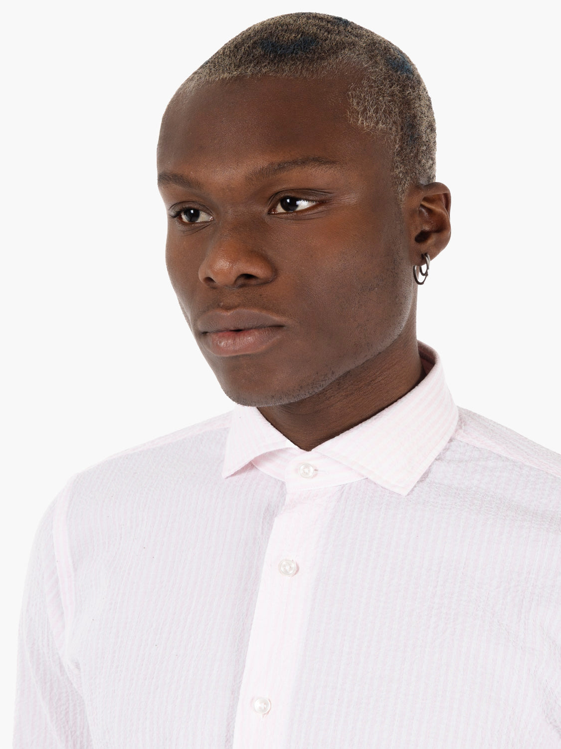 Camicia seersucker rosa / bianco