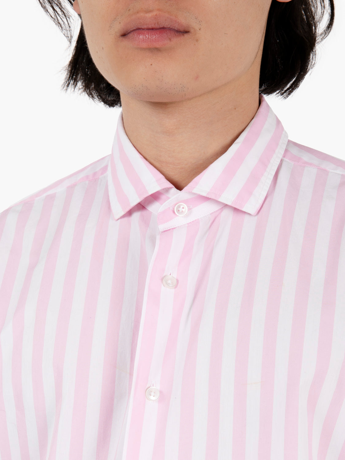 Camicia Summer a righe grosse rosa
