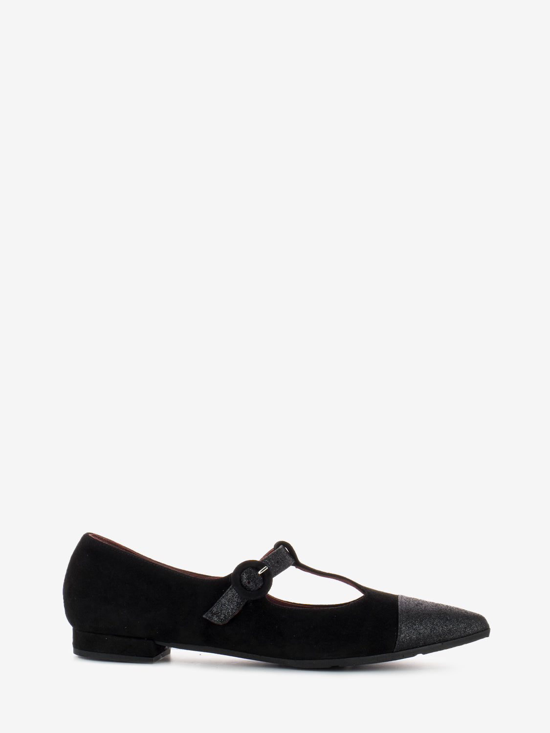 Ballerina Star suede and black glitter