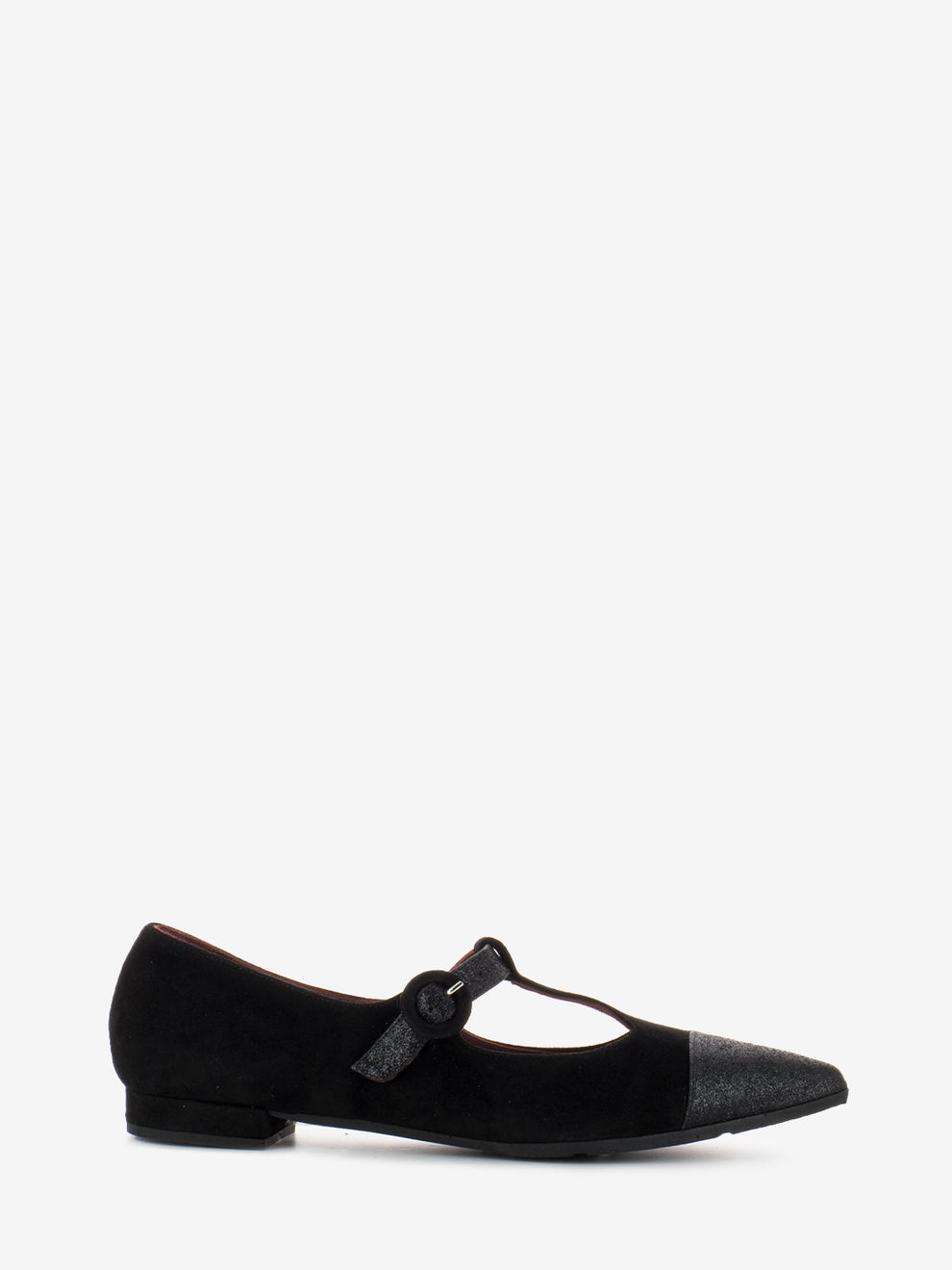 Ballerina Star suede and black glitter