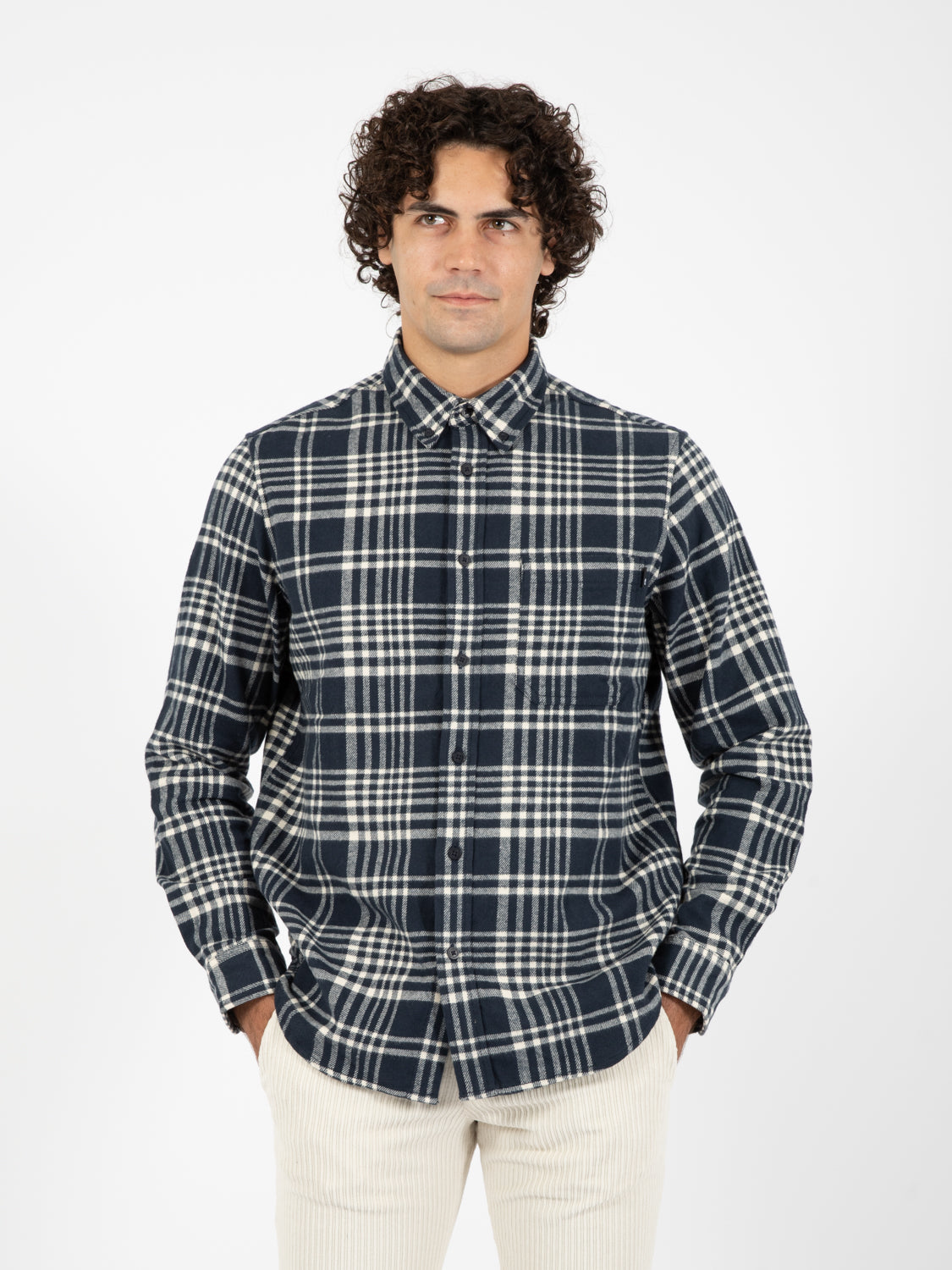 Camicia Fitted Eastham River dark sapphire