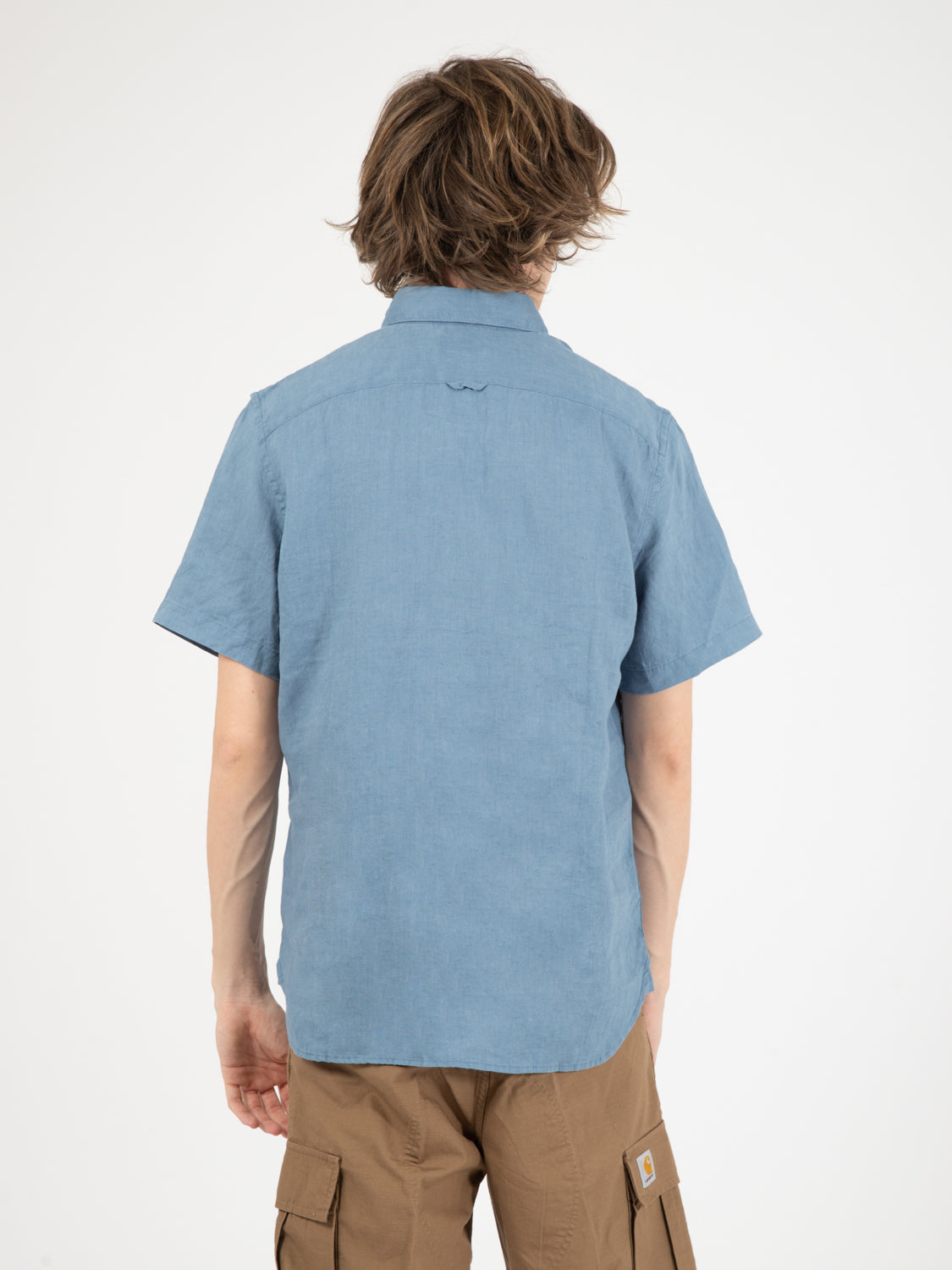 Camicia in lino Mill River captain's blue