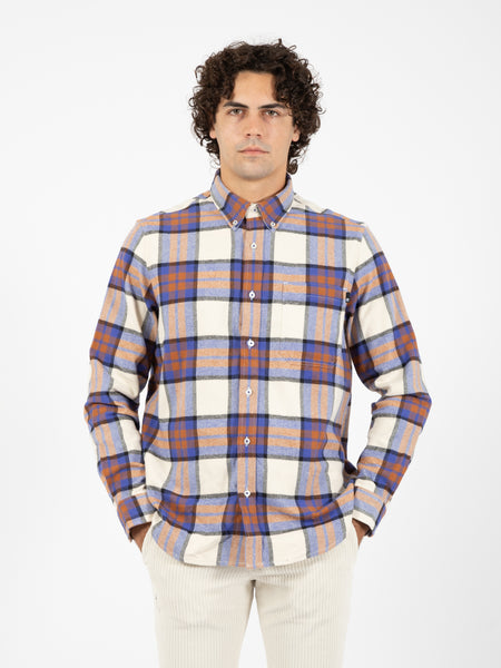 Camicia LS Heavy Flannel Plaid Clematis blue