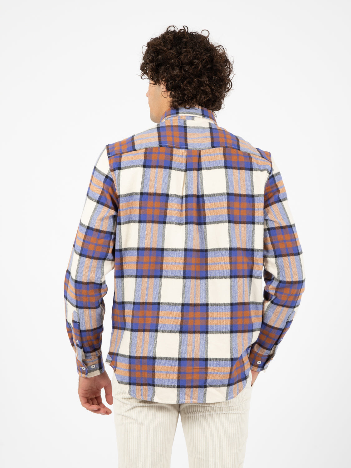 Camicia LS Heavy Flannel Plaid Clematis blue