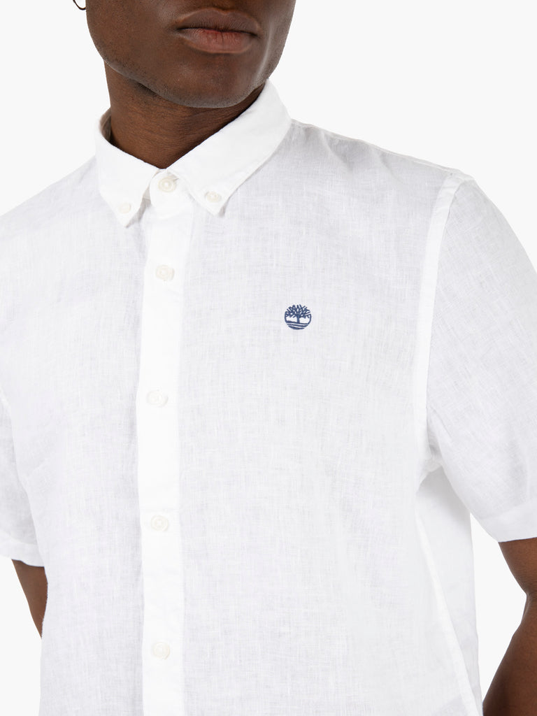 TIMBERLAND - Camicia maniche corte in lino white