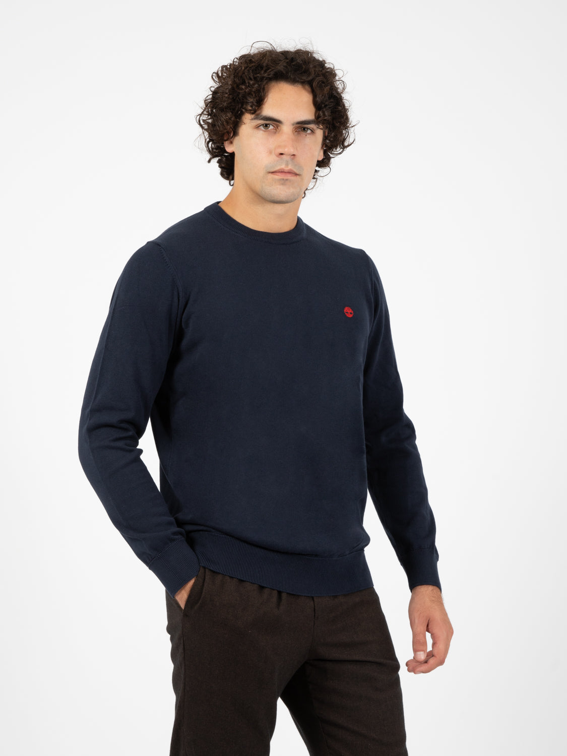 Maglia in cotone girocollo dark sapphire