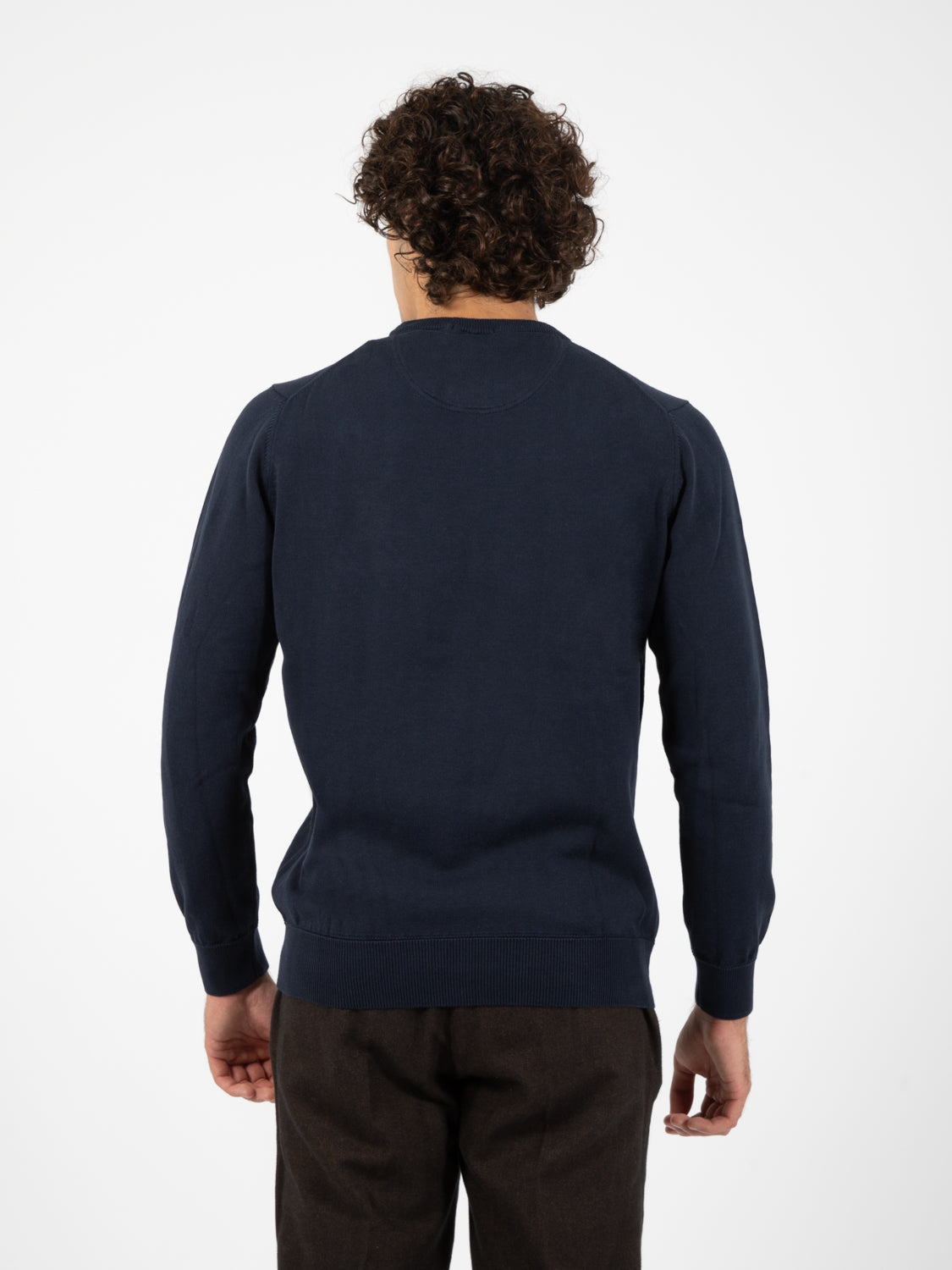 Maglia in cotone girocollo dark sapphire