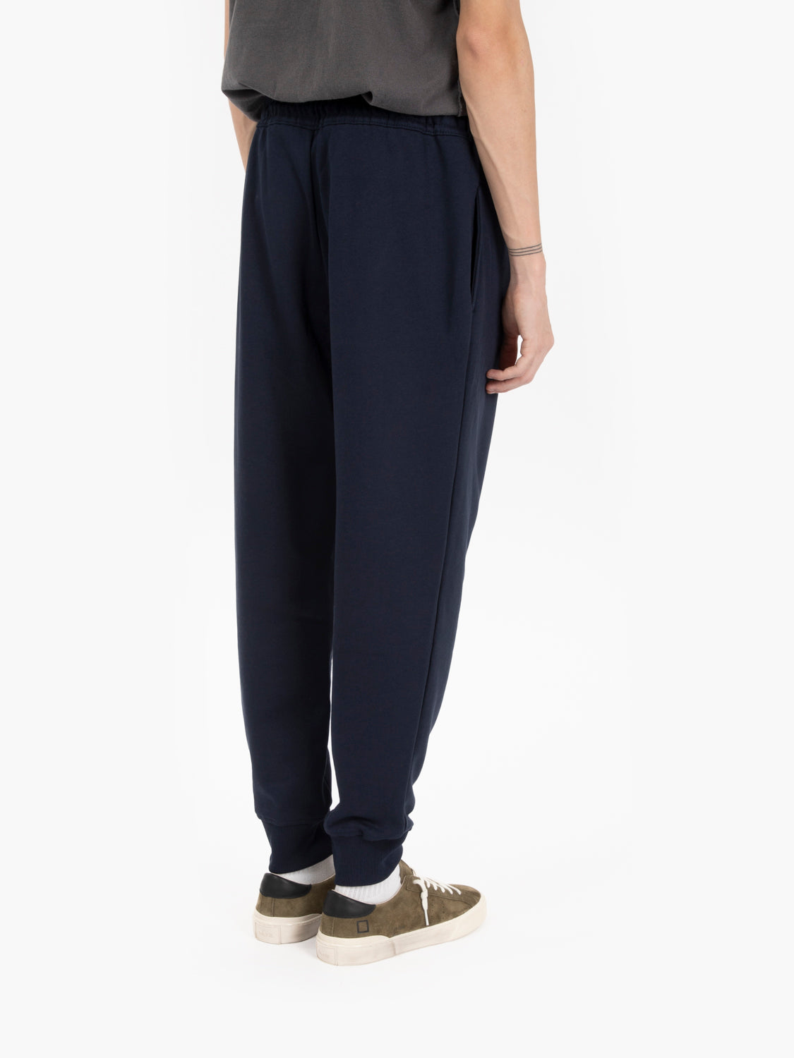 Sweatpants joggers with cuffs on the bottom blue
