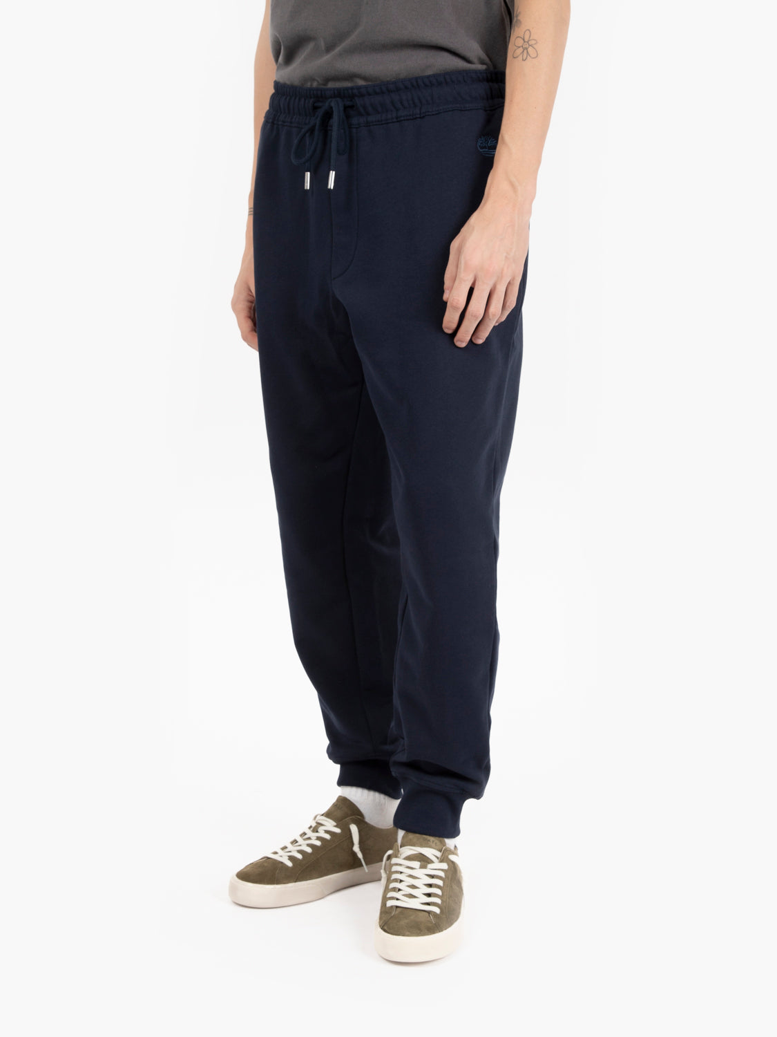 Sweatpants joggers with cuffs on the bottom blue