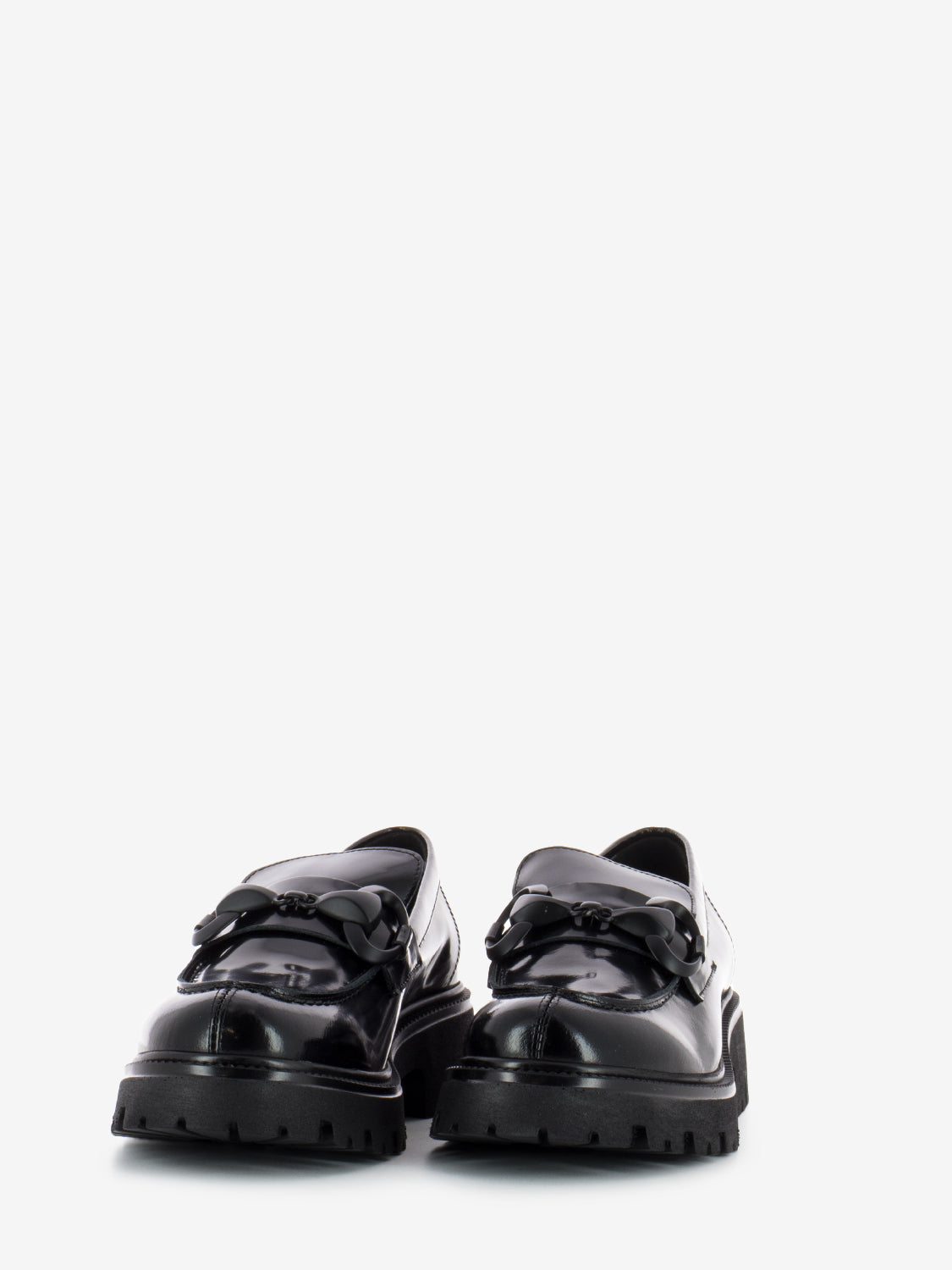 Black Clamp Tank Moccasins