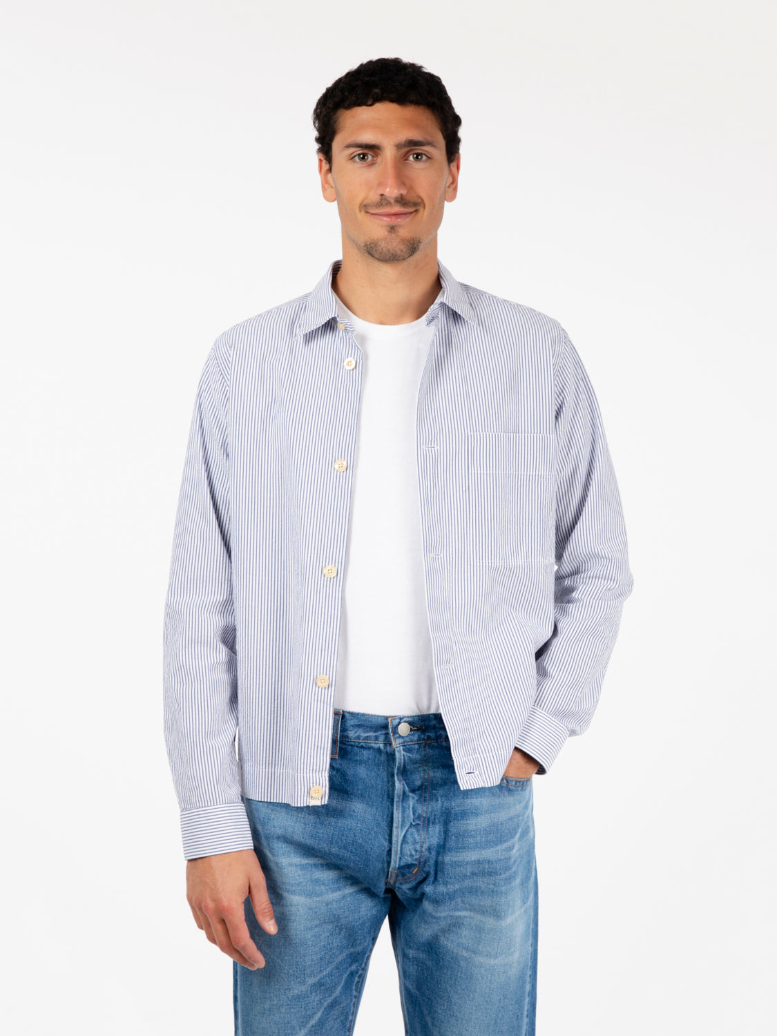 Blue/white striped shirt