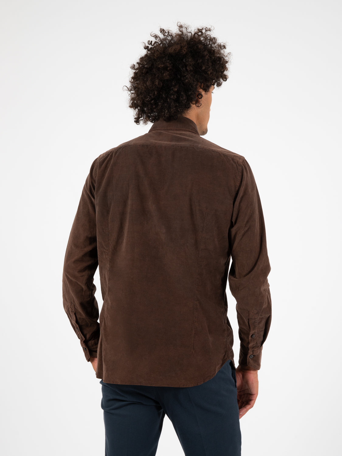Camicia in velluto a coste moro
