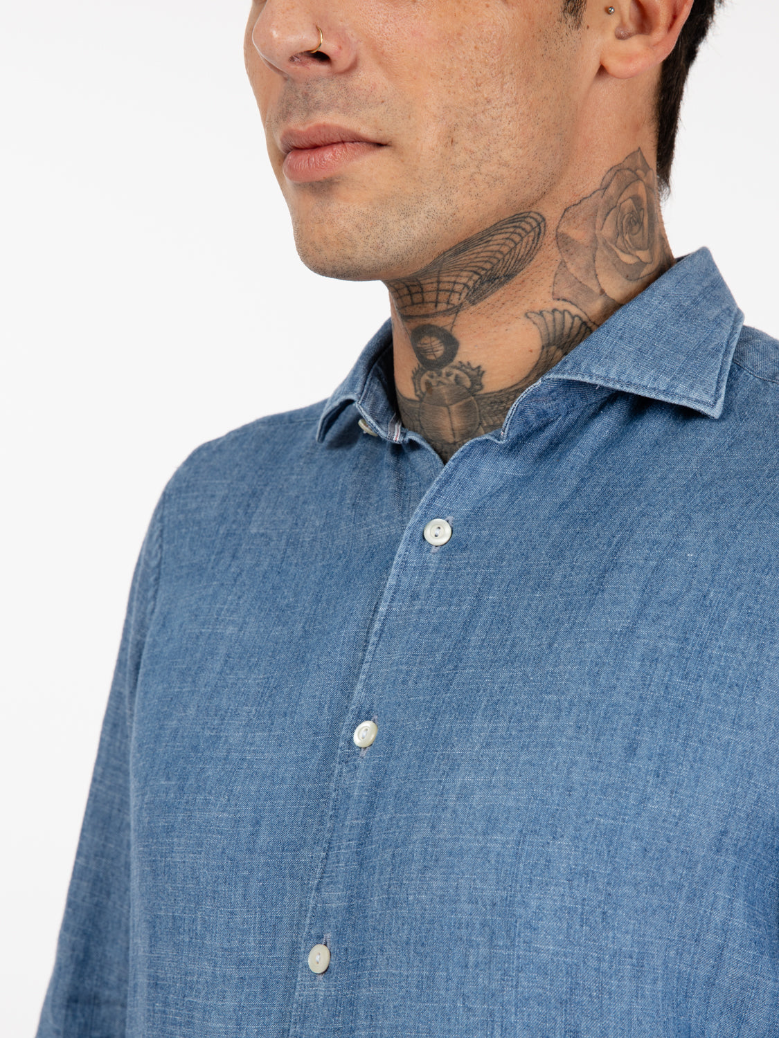 Camicia slim denim azzurro