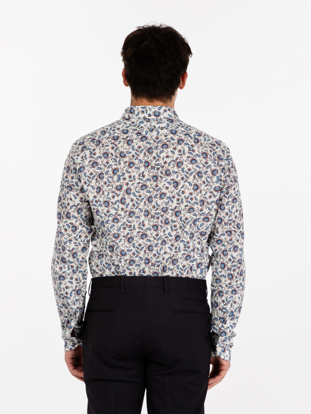 Camicia stampa botanica bianca / multicolor