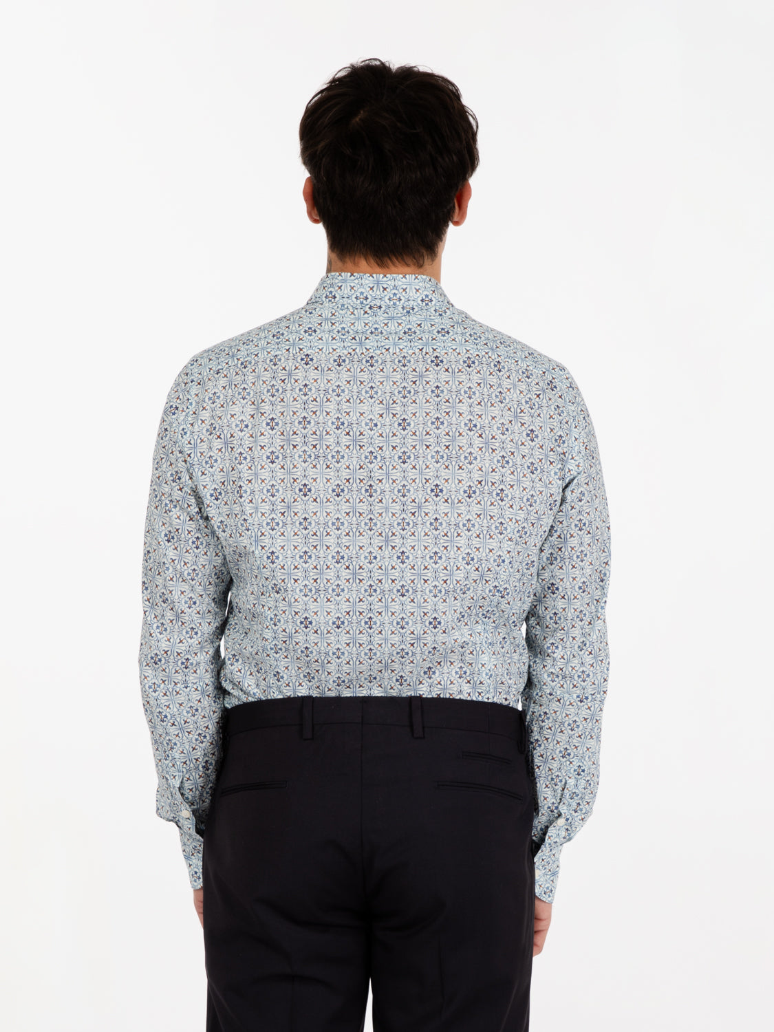 Camicia stampa maioica bianca / multicolor