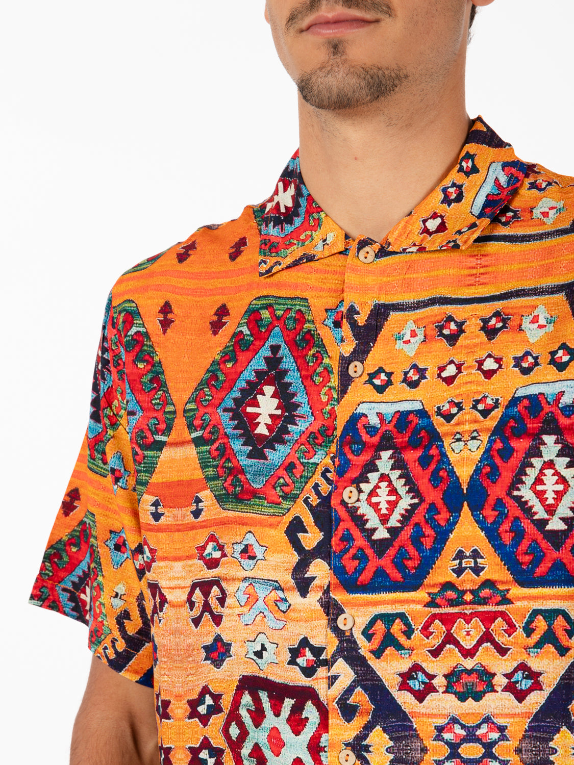 Camicia maniche corte Beirut orange