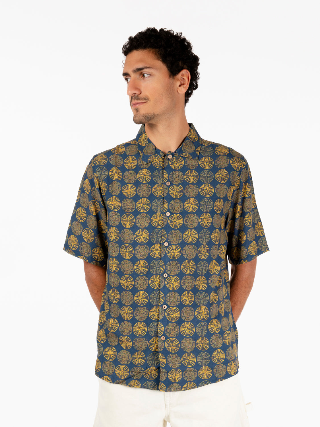 Lagos navy short sleeve shirt
