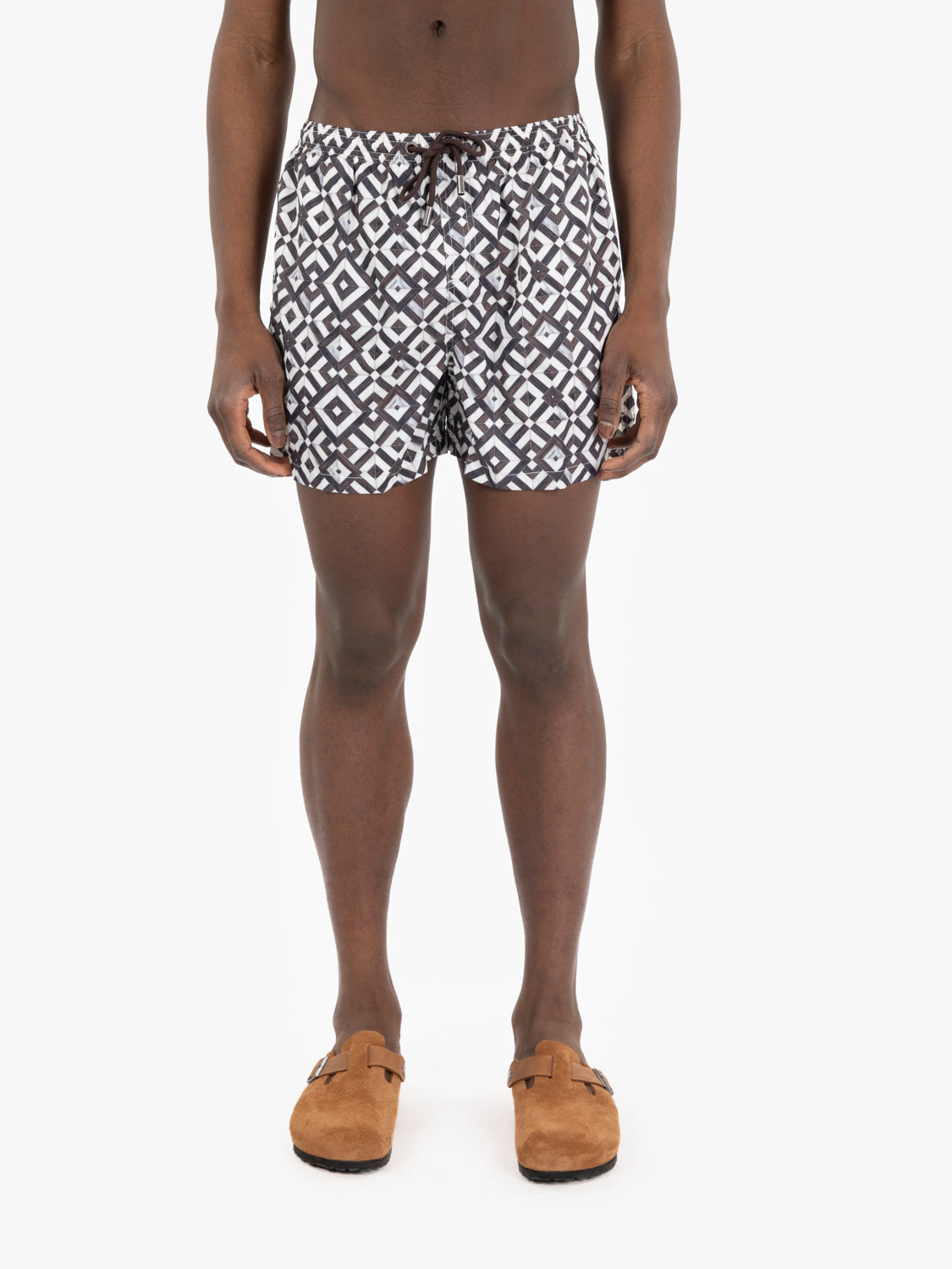 Porto swimsuit optical white / brown