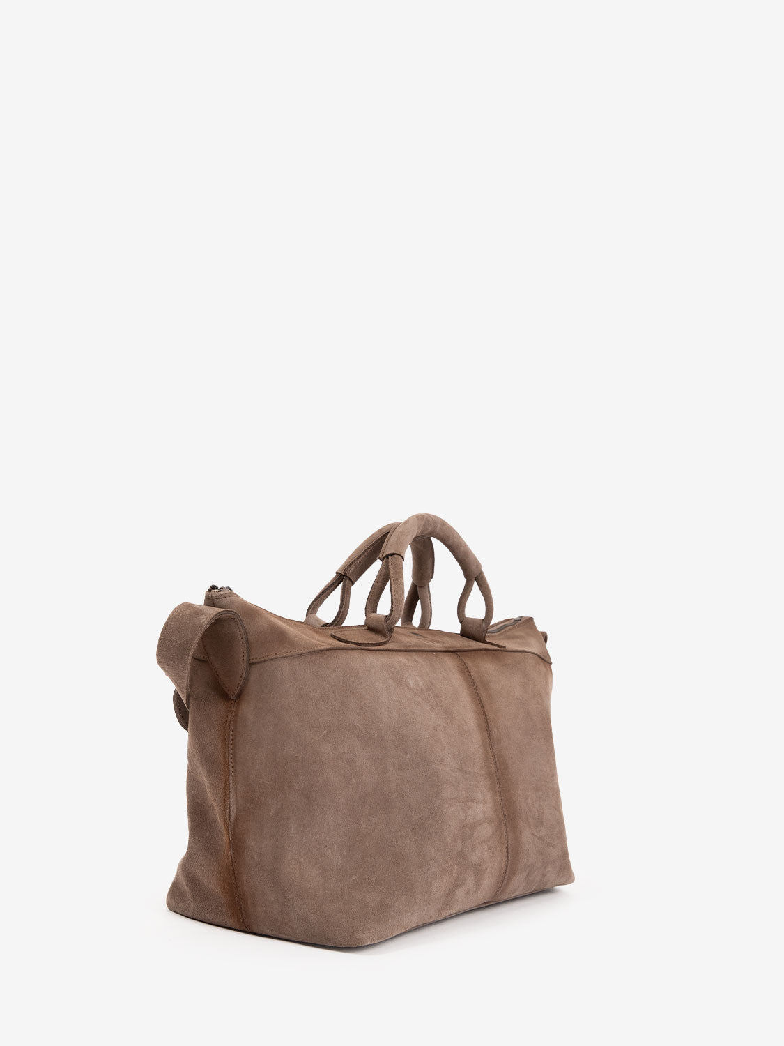 Borsone da viaggio in suede beige