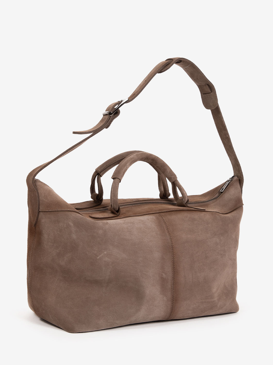 Borsone da viaggio in suede beige