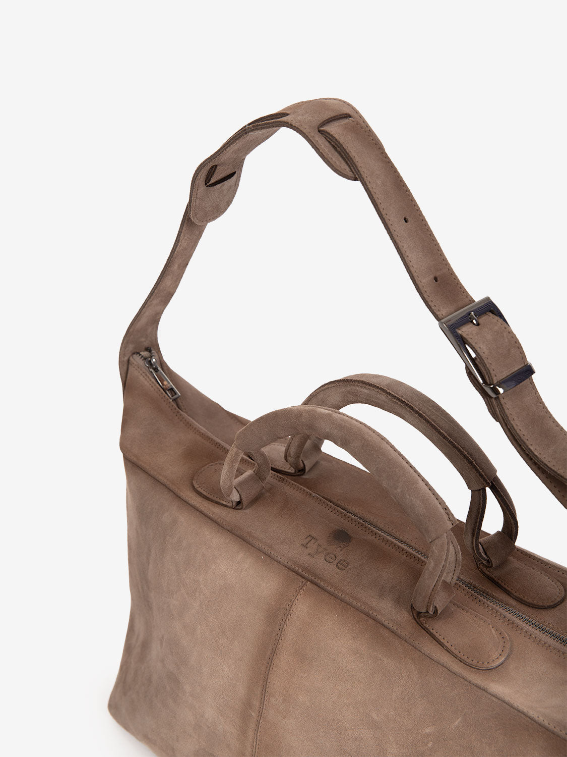 Borsone da viaggio in suede beige