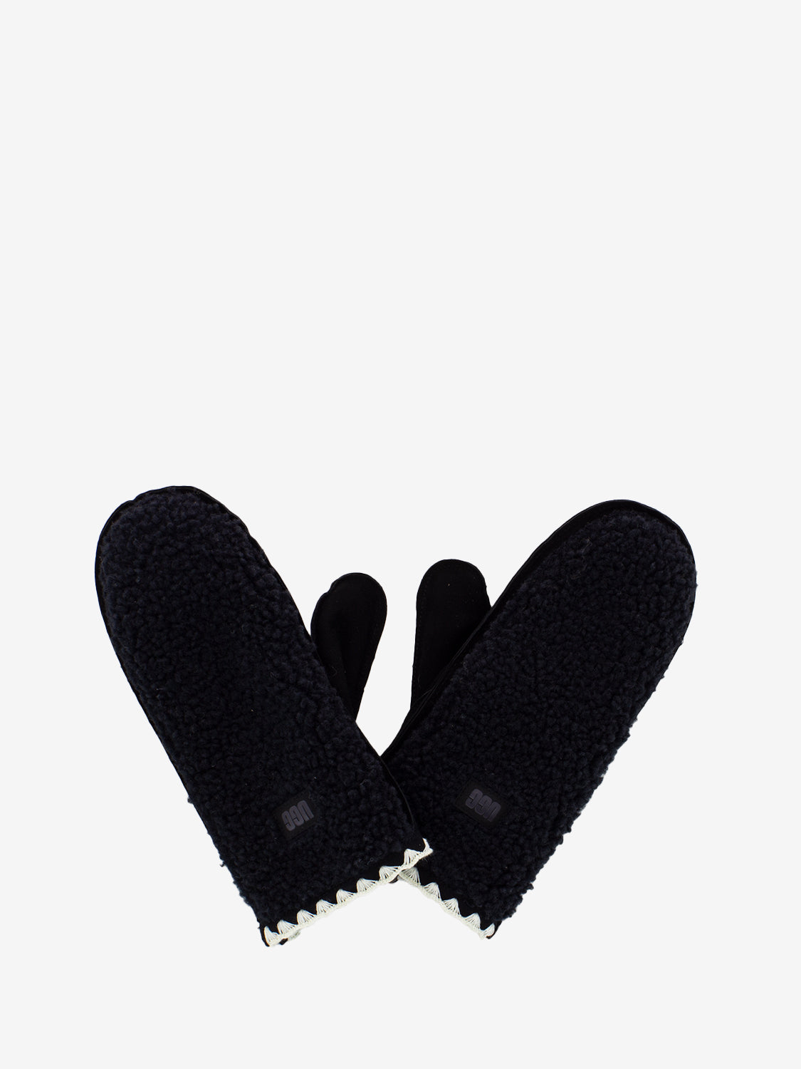 Scalloped UGGfluff™ Black Mittens
