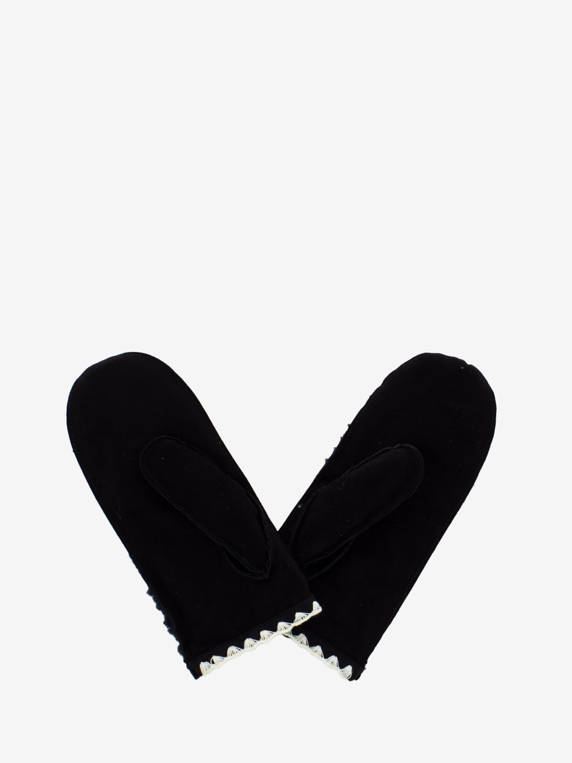 Scalloped UGGfluff™ Black Mittens