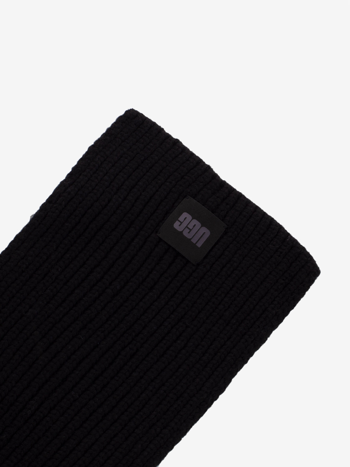 Chunky rib black scarf