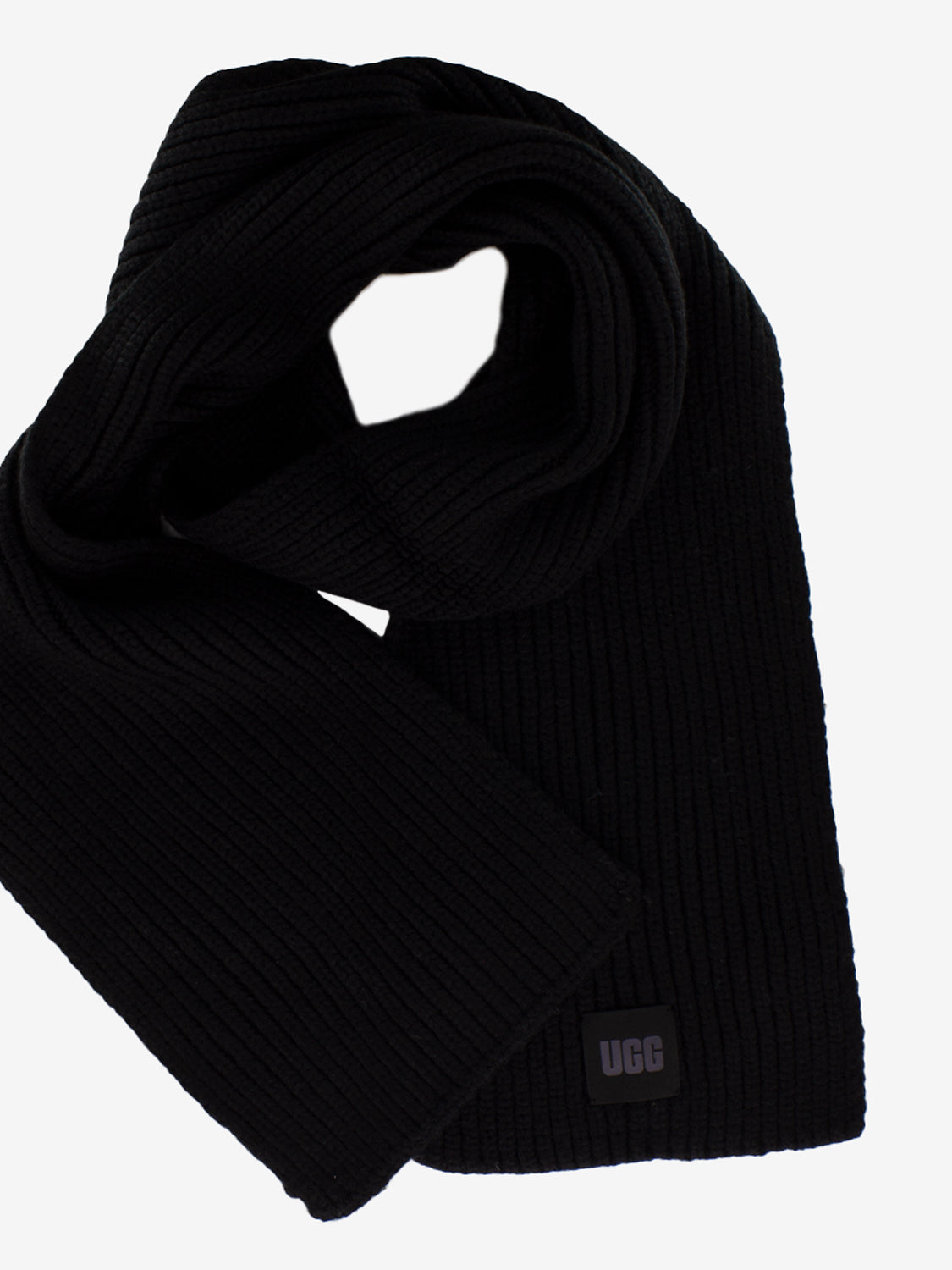 Chunky rib black scarf