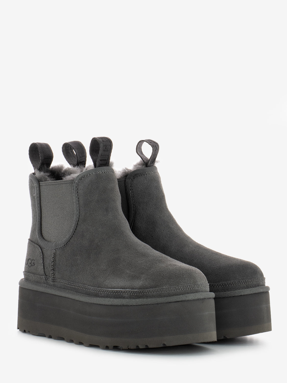 Neumel platform chelsea gray ankle boots