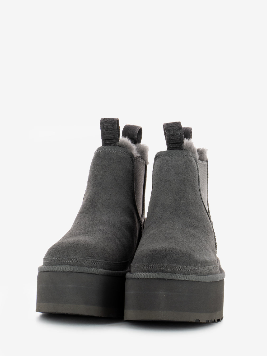 Neumel platform chelsea gray ankle boots