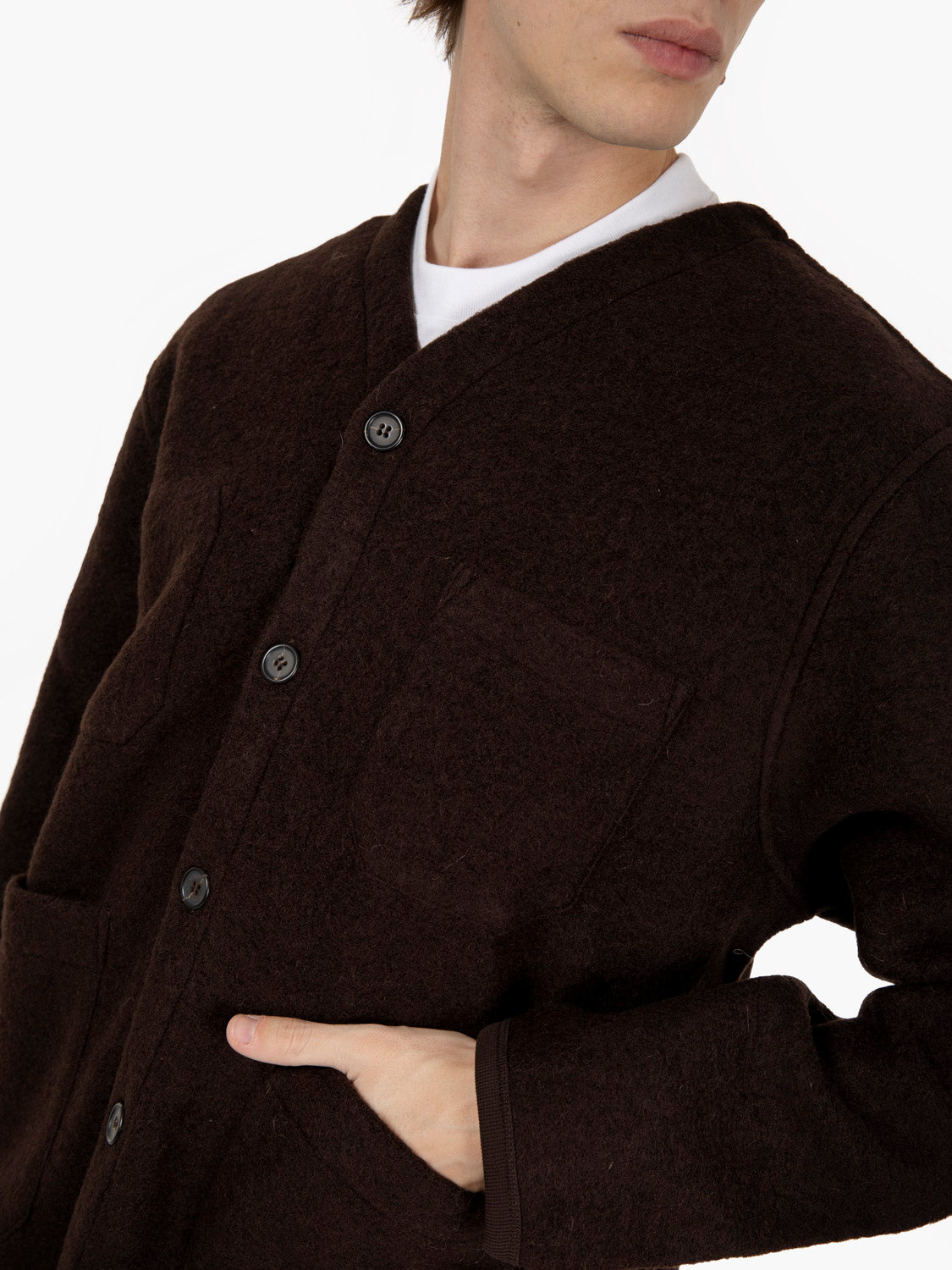 Cardigan Wool Fleece brown