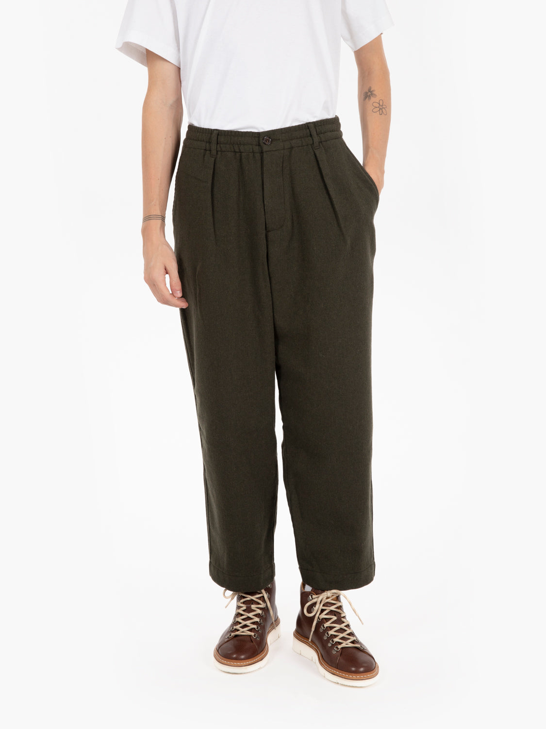 Pantaloni oxford olive