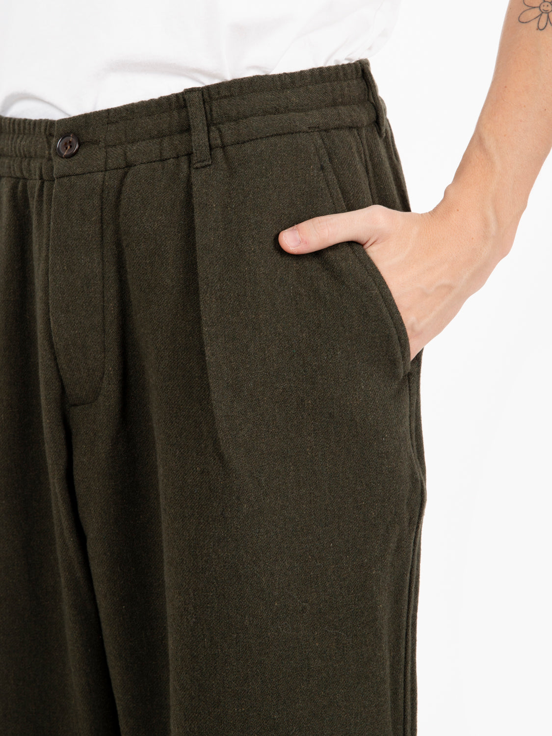 Pantaloni oxford olive