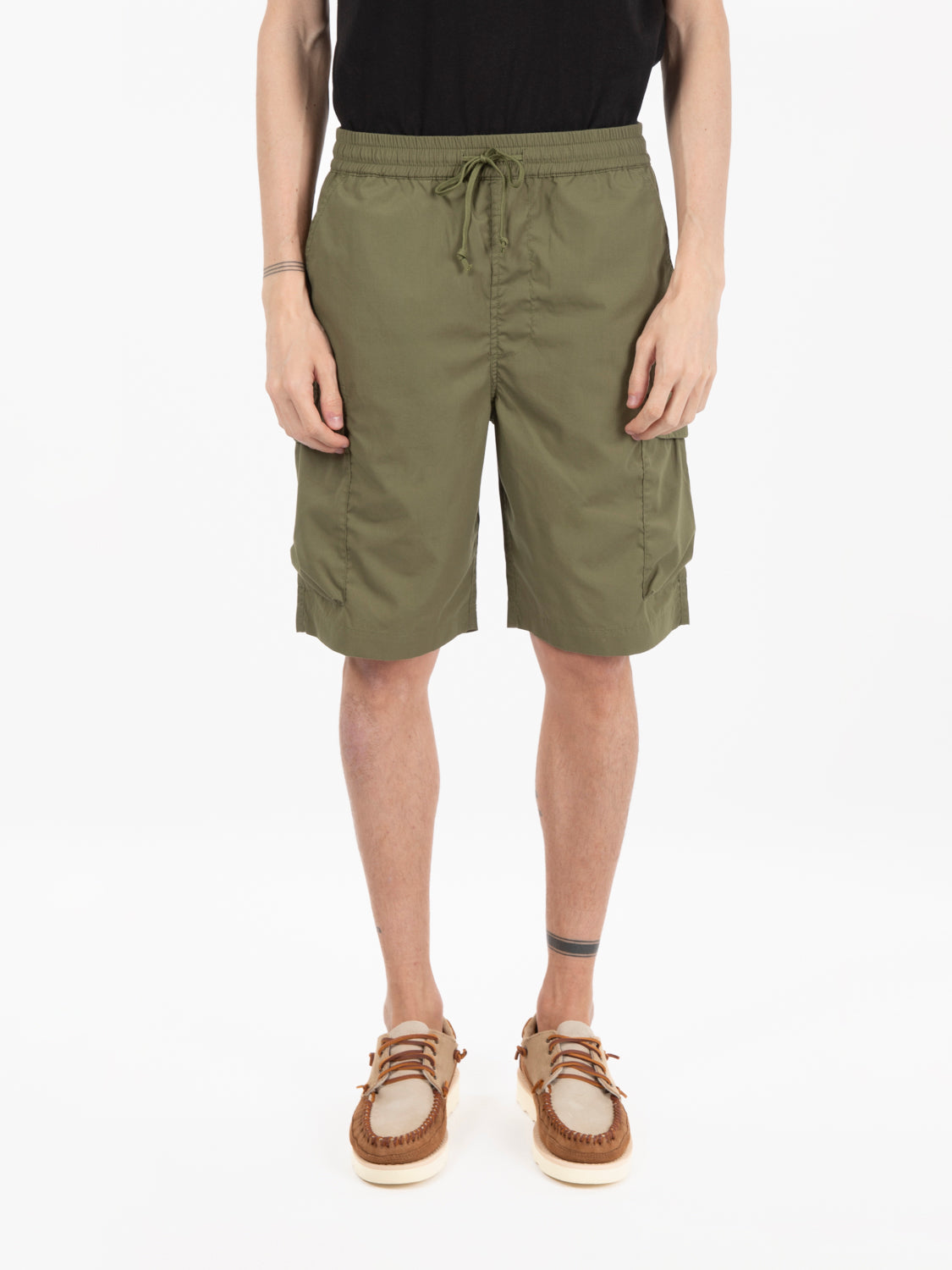 Parachute shorts recycled poly olive
