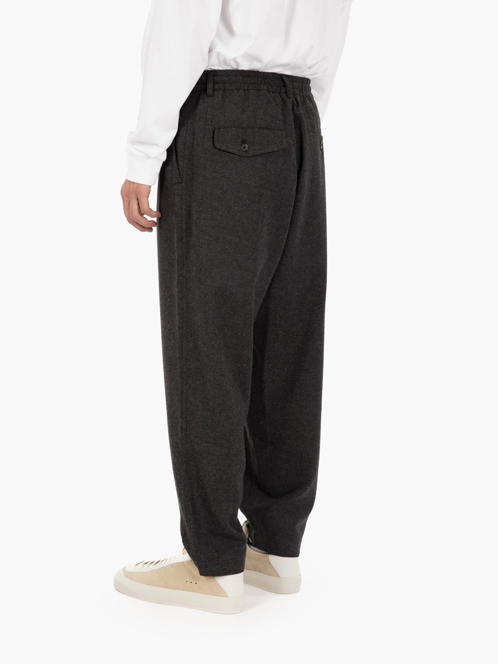 Pleated Track Pant upcycled brown