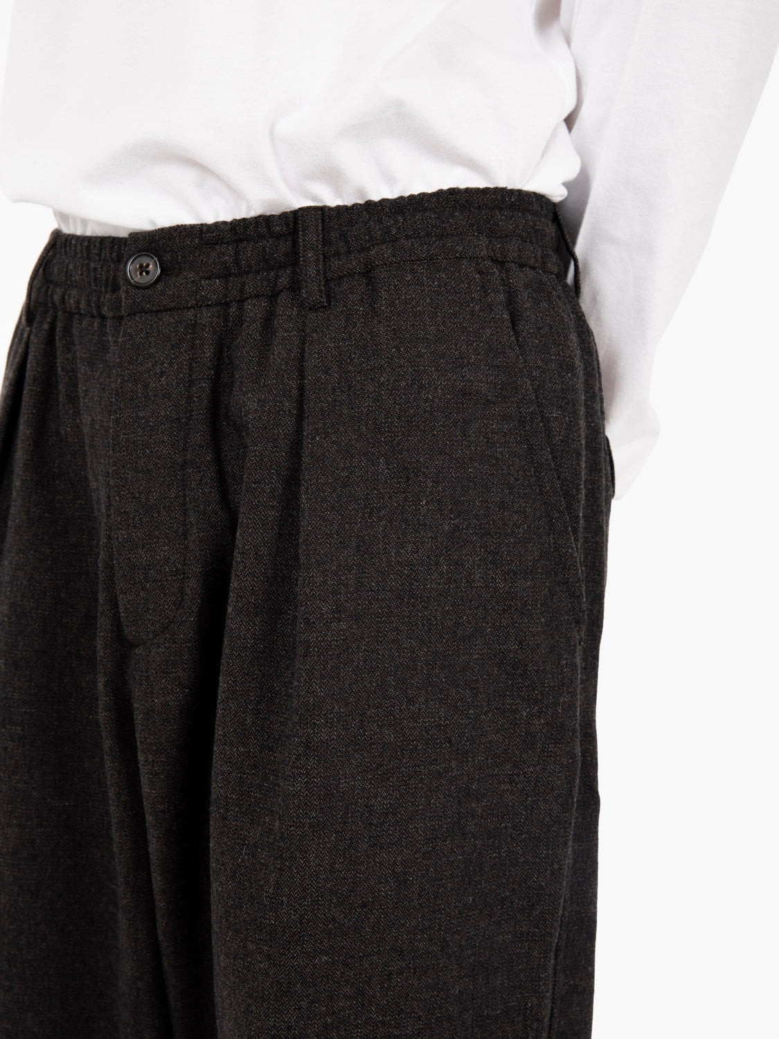 Pleated Track Pant upcycled brown