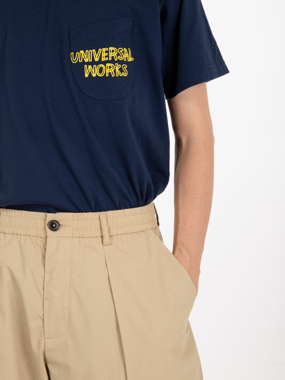 T-shirt print pocket navy