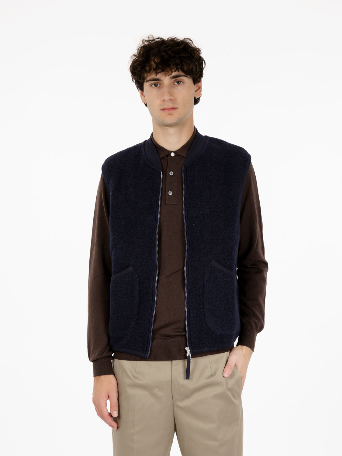 Zip Waistcost slate navy