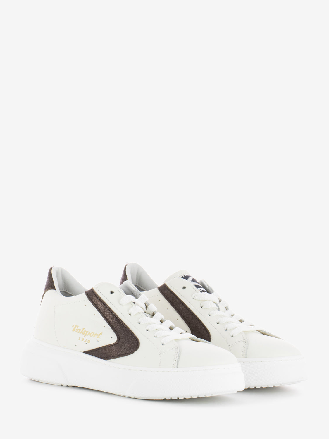 Sneakers Tournament nappa white / dark brown / glitter