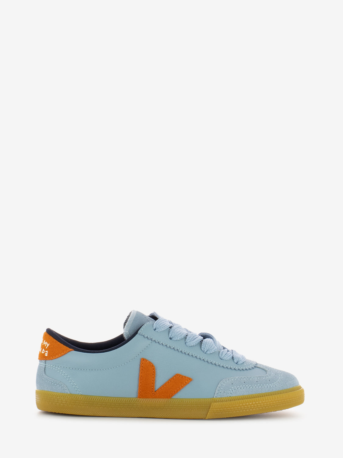 Sneakers pelle e camoscio steel / pumpkin