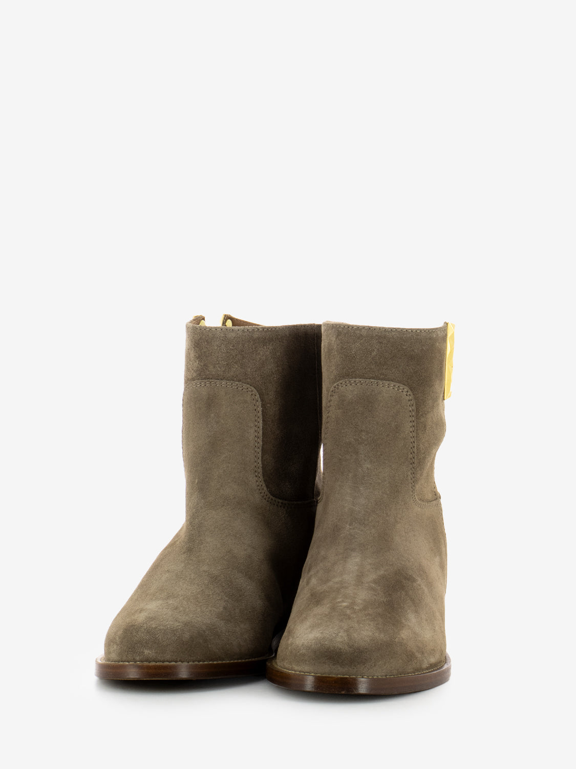 Tronchetto velour suede champagne
