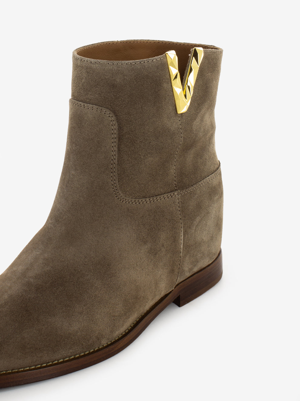 Tronchetto velour suede champagne